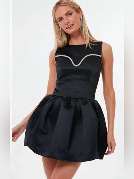 Tanya Taylor Dresses & Skirts - Tanya Taylor Black Noaki Embellished Sleeveless Drop Waist Mini Dress Size 0